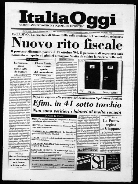 Italia oggi : quotidiano di economia finanza e politica